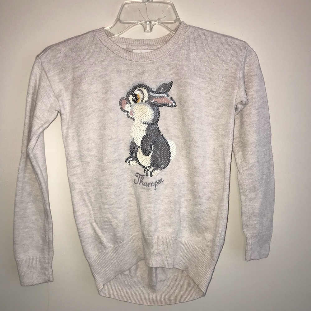Gap kids Disney thumper Bambi sweater sequins M